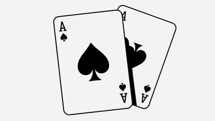 Ace of Spades Playing Cards Icon Illustration &ndash; Casino Poker Game Symbol
