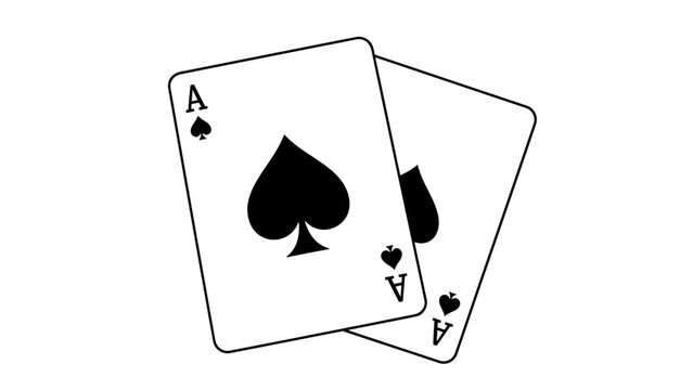 Ace of Spades Playing Cards Icon Illustration &ndash; Casino Poker Game Symbol