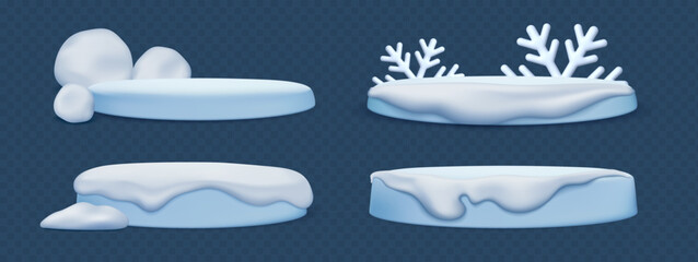 Winter snow podium set