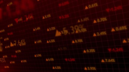 Stock market red illustration of economic crisis and recovery financial graph index invest loss and profit recession recovery stock analysis global.