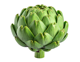 Fototapeta premium Fresh Whole Green Globe Artichoke, isolated on transparent background” 