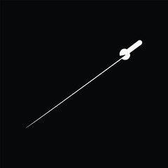 silhouette illustration of samurai sword isolated on black background