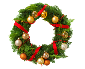 Christmas garland isolated on transparent background 