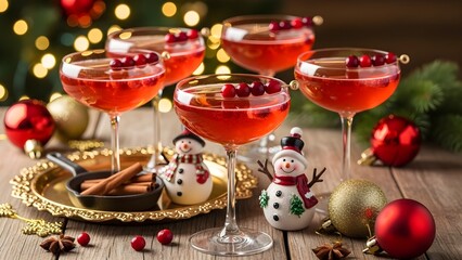 christmas still life with red wine