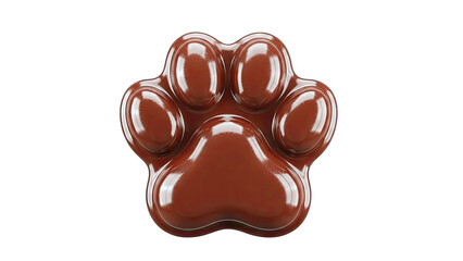 Chocolate Paw Print Isolated on White Background