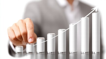 Business Growth and Success Concept with Hand on Chart Progression