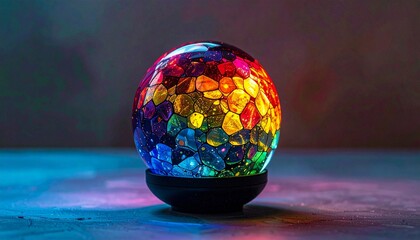 Rainbow Mosaic Sphere - Vibrant Light and Color Display.