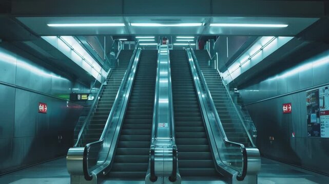 Video Two escalators standing adjacent to each other