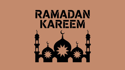 Ramadan Kareem Greeting with Mosque Dome and Star Design