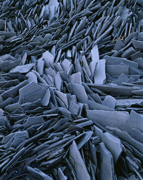 Full frame of broken tiles