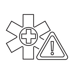 Emergency medical health warning icon urgent critical alert symbol for danger caution safety services immediate