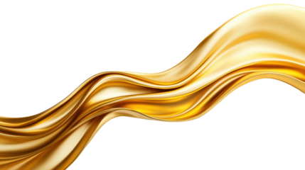 Golden Flowing Texture on Transparent Background