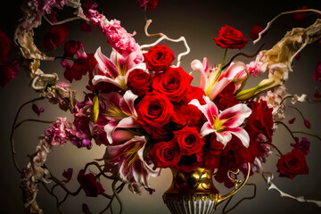 Beautiful bridal bouquet of flowers. Love concept. Valentine's day 