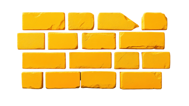 Yellow brick texture on transparent background - Powered by Adobe