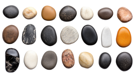 Smooth Stones Texture on Transparent Background