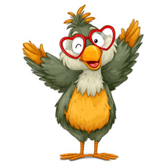 Whimsical Valentine Vogel Clipart