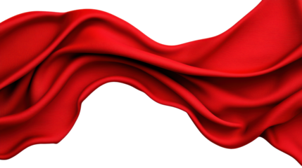 Red Satin Fabric with Elegant Draped Texture