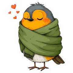 Whimsical Valentine Vogel Clipart