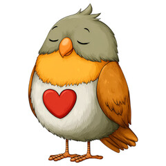 Whimsical Valentine Vogel Clipart
