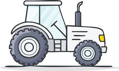 Obraz premium Red farm tractor toy vehicle, isolated on a white background, representing agriculture and machinery