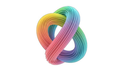Colorful Abstract Knot on White Background