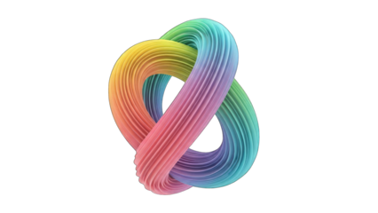 Colorful Abstract Knot on White Background