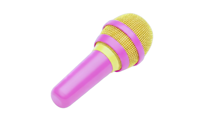 Colorful Microphone Isolated on White Background