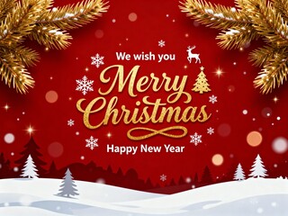 Merry Christmas and Happy New Year 2026 Celebration Design