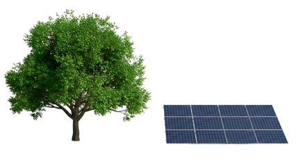 ia generated. Modern solar panel array isolated on transparent background
