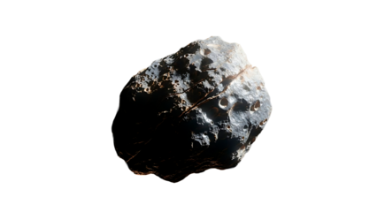 ia generated. Asteroid in deep space isolated on transparent background
