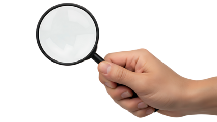 ia generated. Black magnifying glass isolated on transparent background