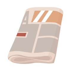 Simple isolated folded newspaper icon for news, media, and press concepts vector illustration