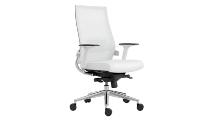 ia generated. Sleek white office chair isolated on transparent background
