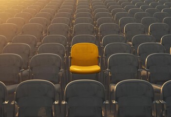 Naklejka premium In a Monochrome Sea: The 3D Rendered Chair that Captures Attention