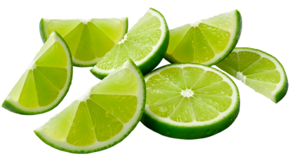 ia generated. Lime wedge slice isolated on transparent background

