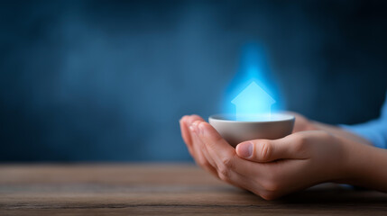 Homelessness awareness symbol with house person bowl and flame icon, social issue representation, poverty visualization, charitable cause symbolism, humanitarian campaign graphic,