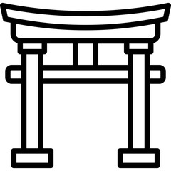 Torii Gate Icon in Line Style