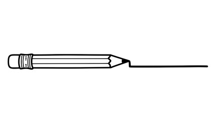 Pencil's Creativity and Expression: A simple pencil, at the ready to draw a straight line, representing the fundamental tools of creativity, design, and ideas