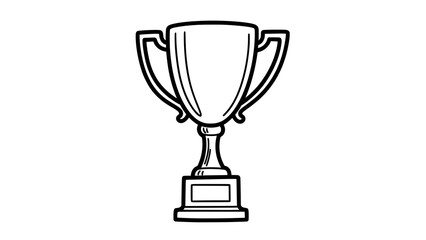 Trophy in Minimalism: a clean, elegant depiction of a classic trophy, symbolizing success, achievement, and recognition.