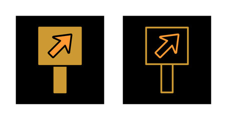 Diagonal Up Right Arrow Icon Design