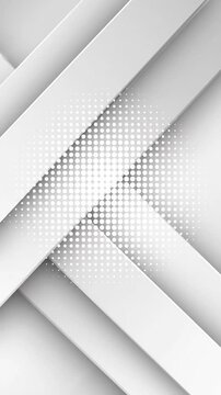 Abstract white and grey background with overlapping diagonal strips and a central dot pattern