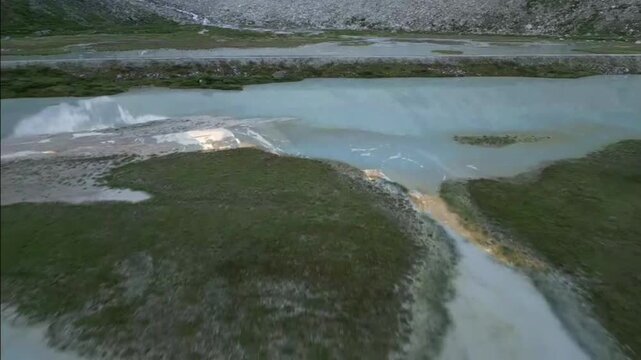 Moiry Glacier Sunrise Reverse Reveal Mirror Lake and Mountains