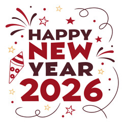 Vector of Happy New Year on white background