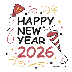 Vector of Happy New Year on white background