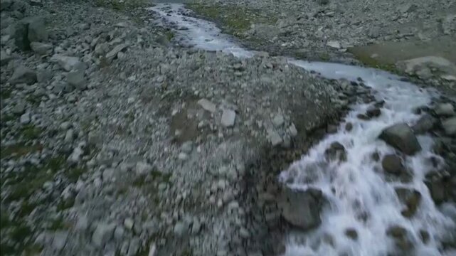 Moiry Glacier Sunrise Wide Aerial Valley View