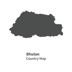 Fototapeta premium Bhutan Country map Flag illustration on whtie background