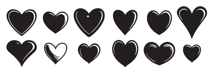 Fototapeta premium hand drawn heart hearts love valentines day doodle scribble