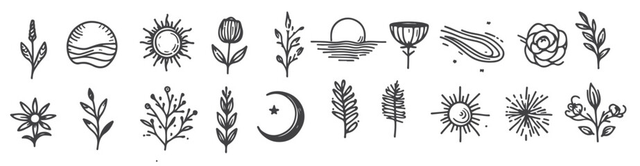 Obraz premium hand drawn logo elements collection