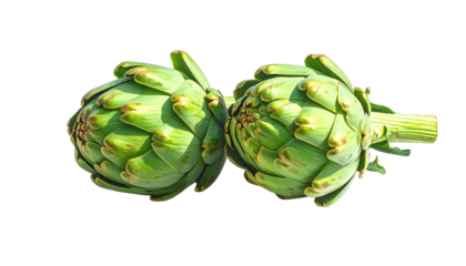 Two fresh green edible flower buds with overlapping leaves against a black background