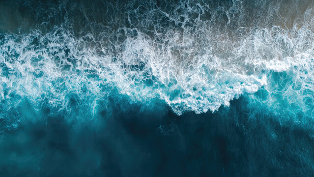 Aerial View of Ocean Waves - Powered by Adobe